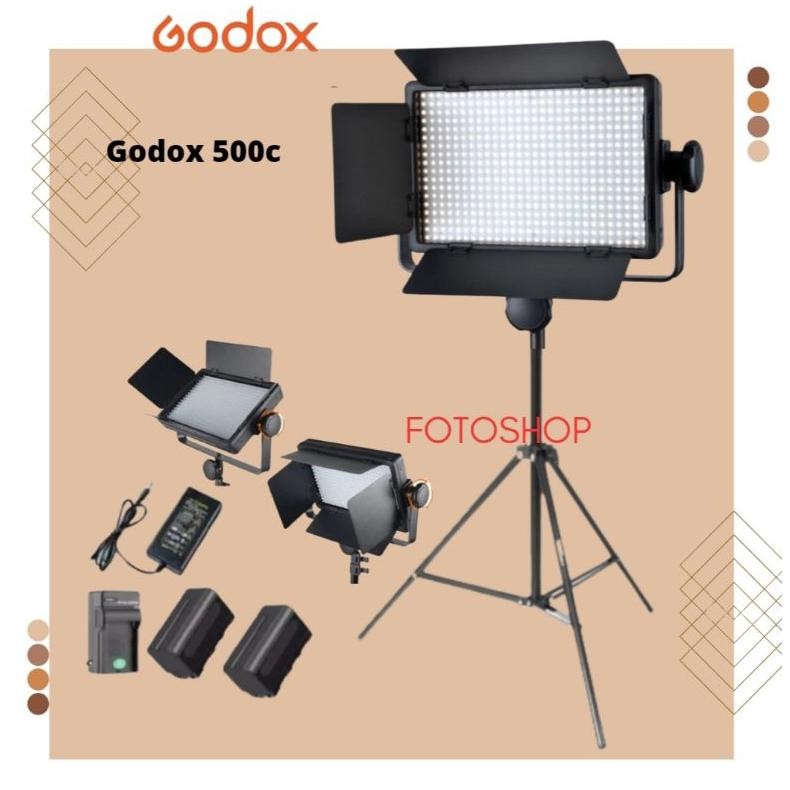 Paket Lampu Led Godox 500C 500 C Led Video Light