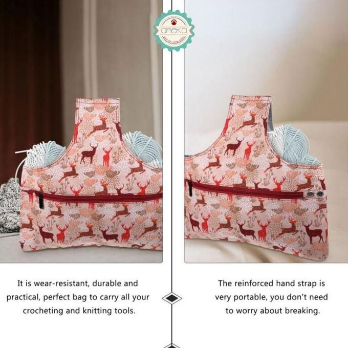 :::::::] ANEKA - ToteBag Yarn Storage Knitting Bag Crochet Organizer / Tas Benang Rajut