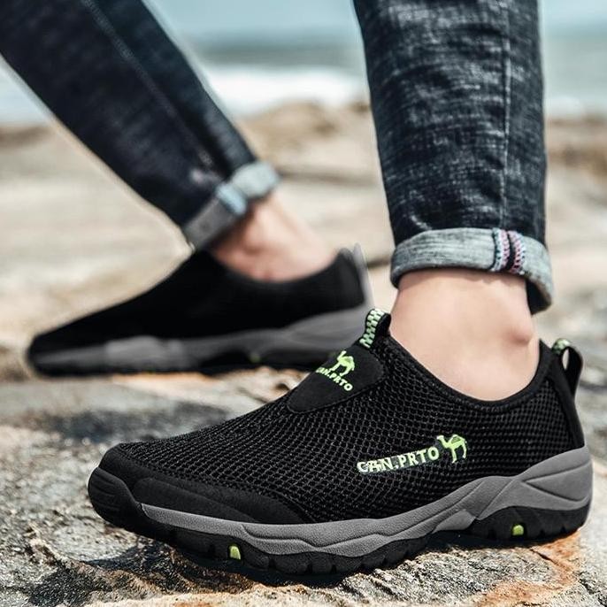 Sepatu Hiking Pria Casual Sepatu Slip On Tanpa Tali Gunung Outdoor 113