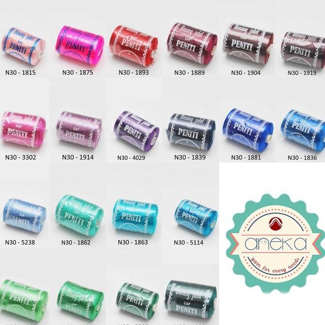 ~@~@~@~@] KATALOG - Benang Nylon Cap Peniti No. 30 / Nylon Yarn (Warna Biru, Ungu, Kuning) - PACK