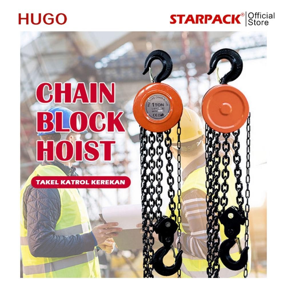 NEW HUGO - CHAIN BLOCK / CHAIN HOIST / KATROL ANGKUT BARANG / KATROL KEREKAN MANUAL TAKEL CHAIN