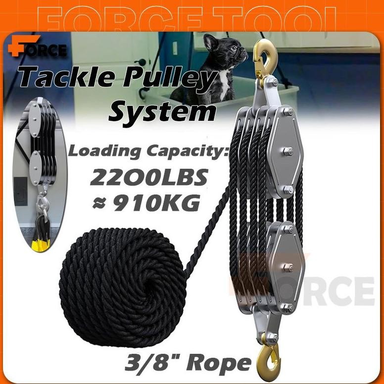 NEW 7:1 tali blok katrol hemat tenaga kerja kerekan katrol tangan derek pengangkat manual