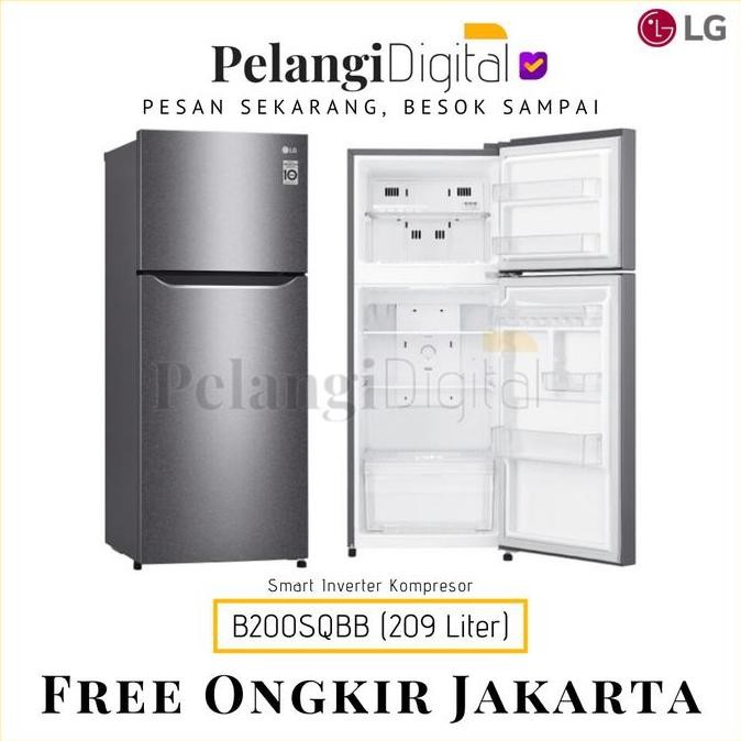 Lg Kulkas 2 Pintu Smart Compressor - Gn-B200Sqbb