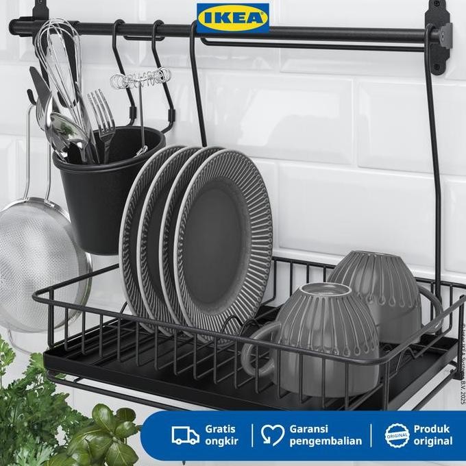 Ikea Hultarp Pengering Piring Gantung Hitam Plastik