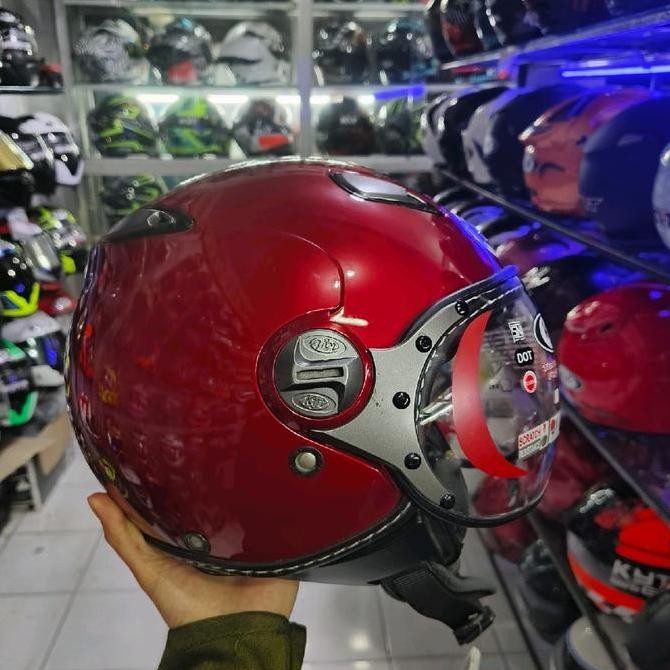 Helm Retro Pria Dan Wanita Helm Kyt Elsico Solid Motorcycle