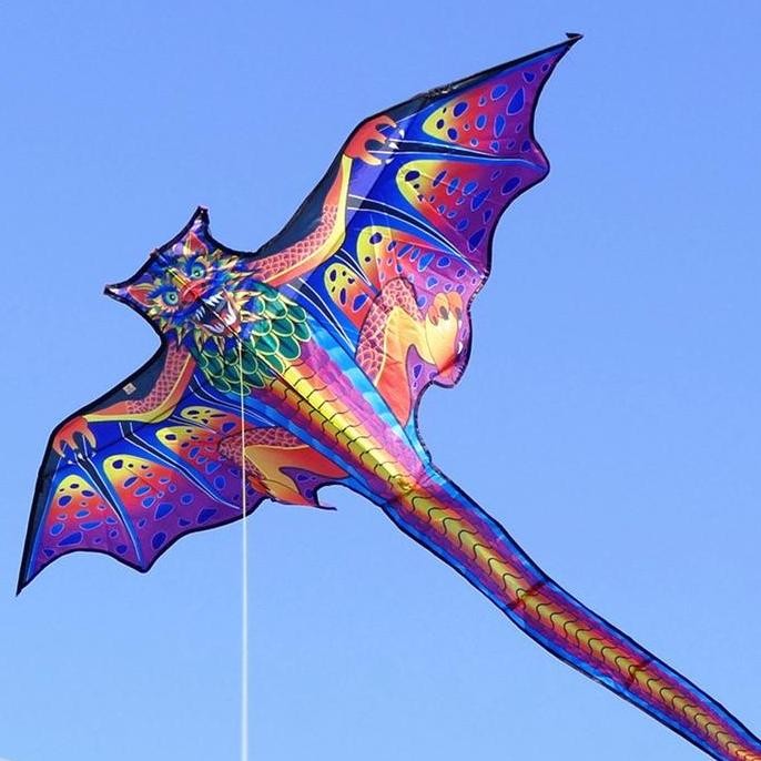 (Good) 260cm Layang Layang Naga Besar 3D Layang-Layang Naga Jumbo Kartun Untuk Olahraga Anak Dan Dew