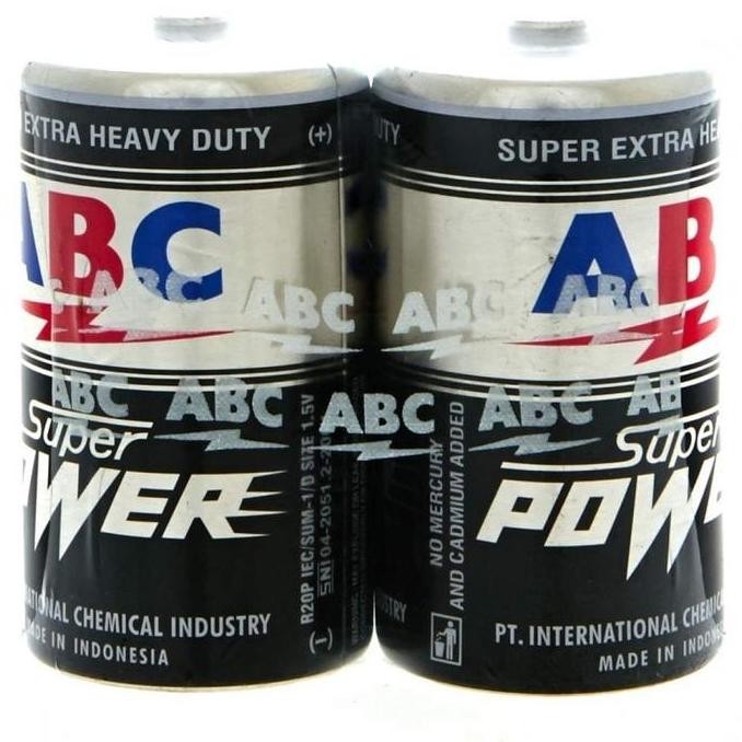 Baterai Battery Abc Hitam Besar Ukuran Size D Super Power 2 Pcs