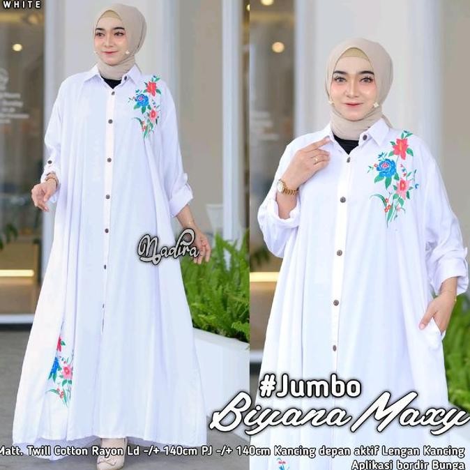 (Good) NIZA MAXY LD 140 DRESS JUMBO RAYON BORDIR GAMIS LD 140 BIYANA JUMBO SANIA JUMBO RAYON BORDIR 