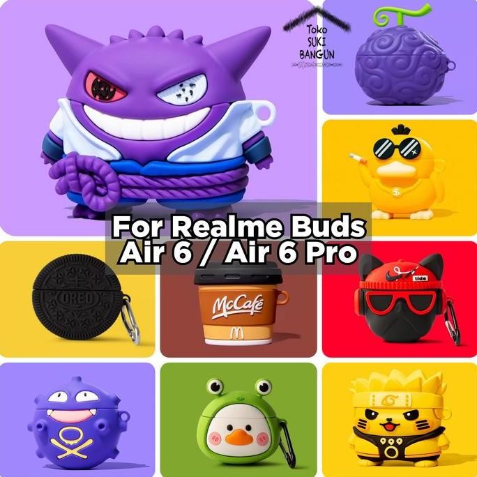 New  Case Realme Buds Air 6 / Air 6 Pro Rubber CUTE CARTOON Silicone Cover Casing Pouch Protector
