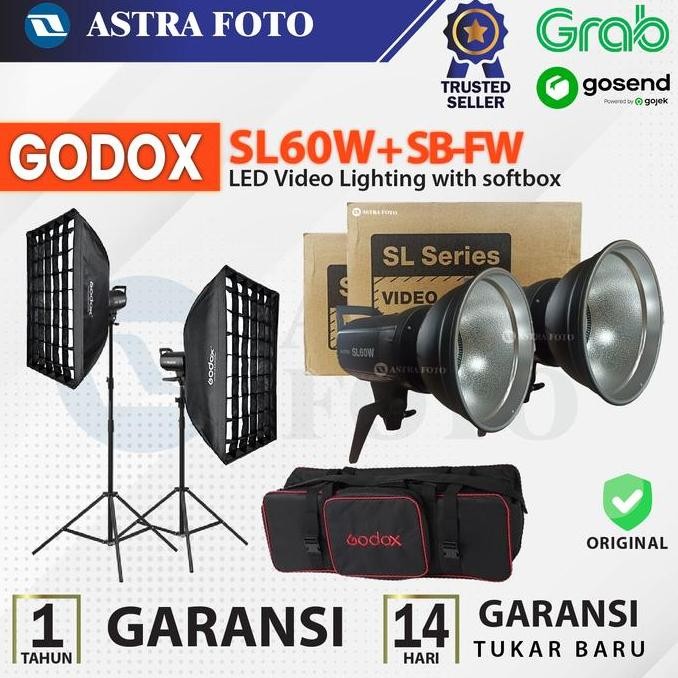 Paket Lampu Studio Godox Sl60W - Godox Sl 60 W Led Video Lighting