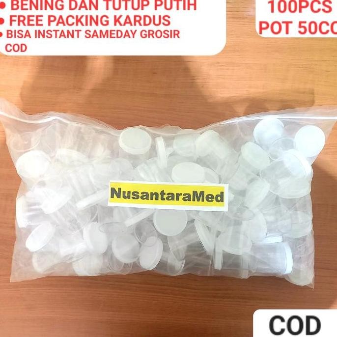 100Pcs Pot Urine 50Cc Pot 50Ml Pot Obat Pot Dahak Pot Urine 50Cc Pot Saleb