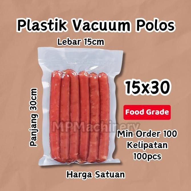 Plastik Vacuum Polos 15X30 / Plastik Vakum Makanan Frozen Food 15 X 30