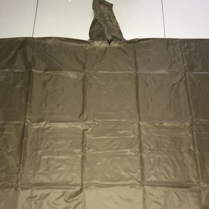 Jas Hujan Ponco Coklat Bahan Biway