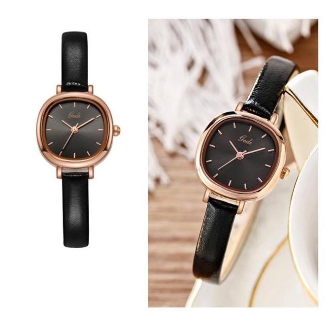 Jam Tangan Wanita Gedi Anti Air Tali Kulit Jam Tangan Analog Kuarsa Mesin Jepang Quartz