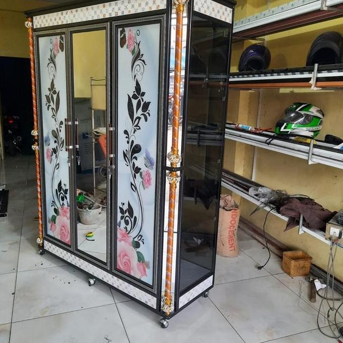 LEMARI PAKAIAN GAMIS  2 PINTU LEMARI ALUMUNIUM 3 PINTU LEMARI 3 PINTU