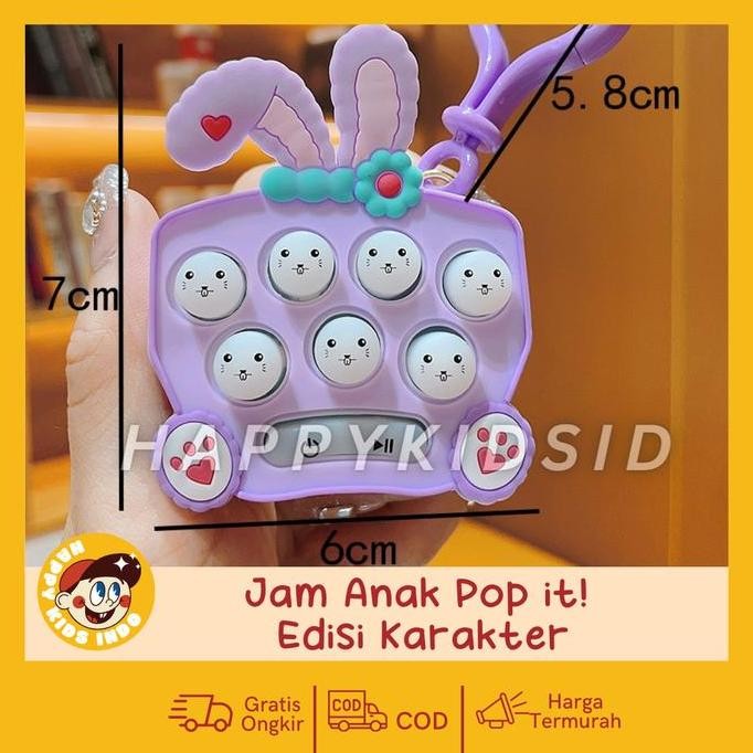 Jam Tangan Anak Perempuan Digital - Free Mainan Pop It Emoticon/Sanrio