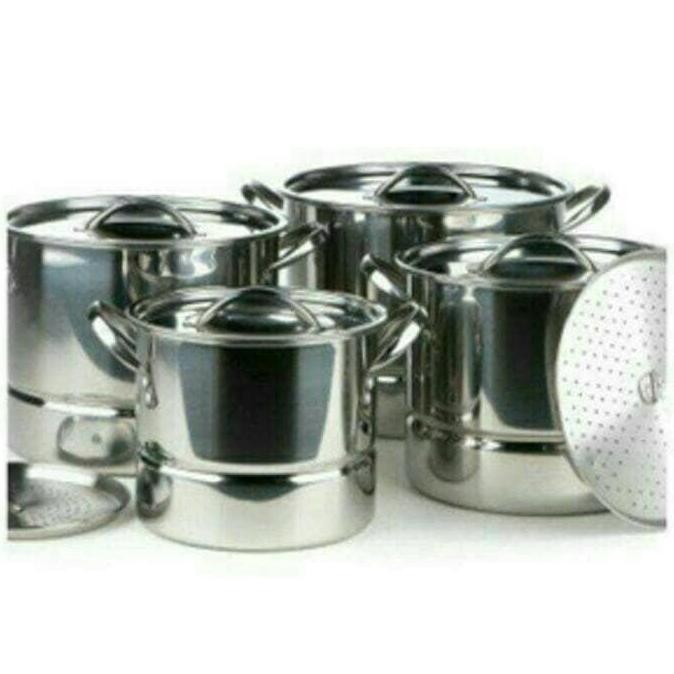 Promo Panci Tinggi Sarangan Langseng Supra / Panci Steamer 4 IN 1 Stainless COD