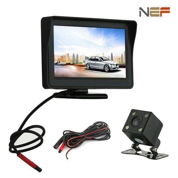CCTV Monitor parkir mundur fullset kamera IR dan kabel