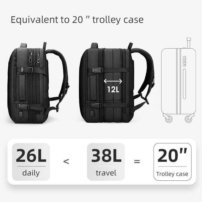 Mark Ryden Tas Ransel Laptop Kerja Pria USB Raincoat 17 Inch MR9299