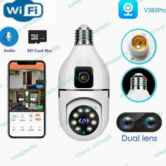NEW - Camera CCTV Bentuk Bohlam Lampu V380Pro / V380 Dual Kamera Wireless