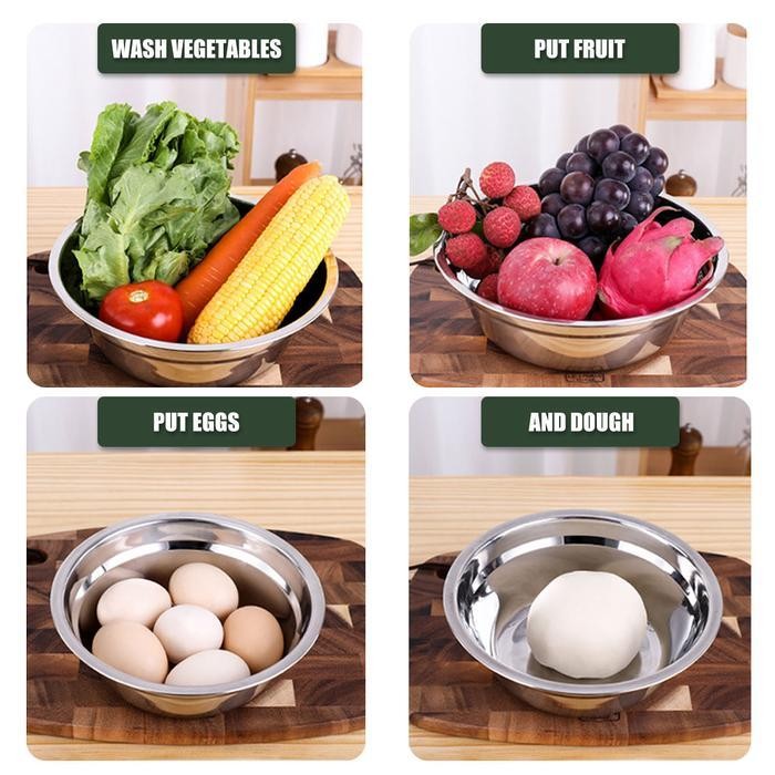 LSS CODBaskom Stainless Besar Korea 14-26cm Mega Jumbo Mixing Bowl Rust Resistant Bagus Tebal Baskom