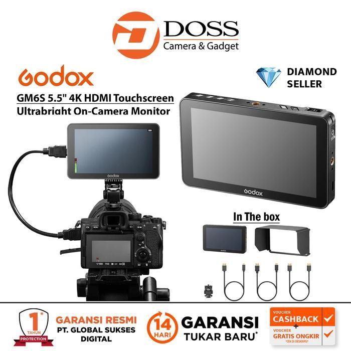 FPS Godox Monitor GM6S 4K HDMI Touchscreen Camera Monitor Godox GM 6S