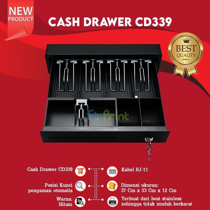 BEBAS ONGKIR - Cash Drawer Laci Kasir Mini Iware CD339 CD 339 Penyimpanan Uang