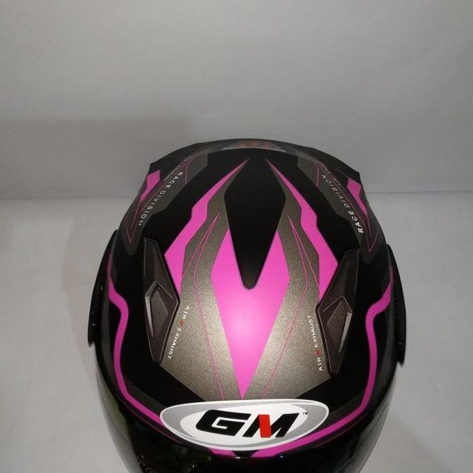 Helm Gm Fighter Gv2 Black Pink Doff  Half Face  Single Visor