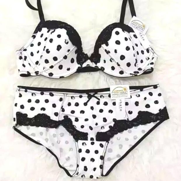 BRA SET RHETO BH PANTY POLKADOT (PIERRE CARDIN SORELLA LULUDI WACOAL
