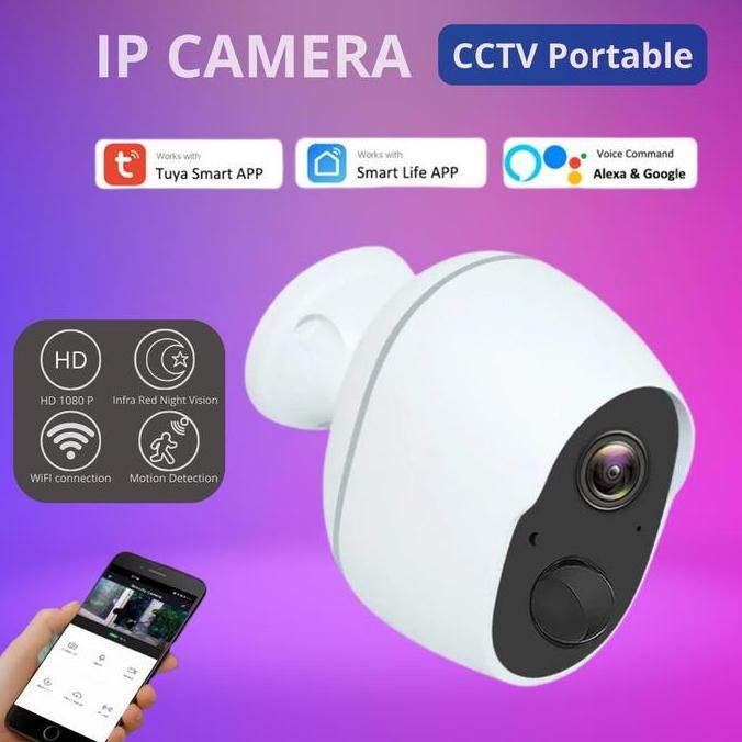 PROMO DISKON - KERUI IP Kamera CCTV TUYA WiFi baterai Portable Camera