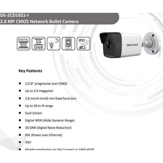 HIKVISION IP Camera outdoor DS-2CD1021-I 2Megapixel