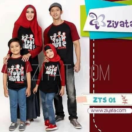 TERMURAH - Sarimbit Kaos Ziyata ZTS 01 ayah ibu anak cewe anak cowo