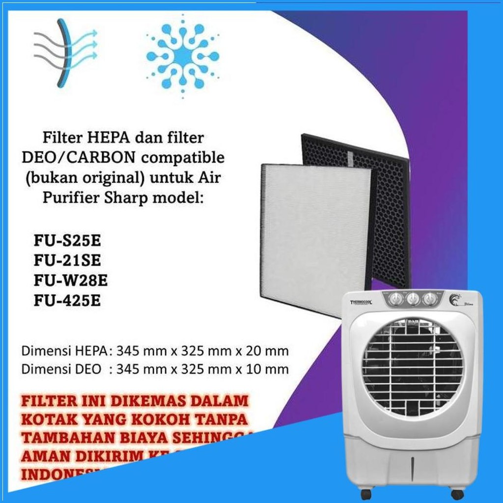 Adapted Sharp Filter Fz-425Sef (Fu-S25E/Fu-21Se/Fu-425E) - Hepa+Deo
