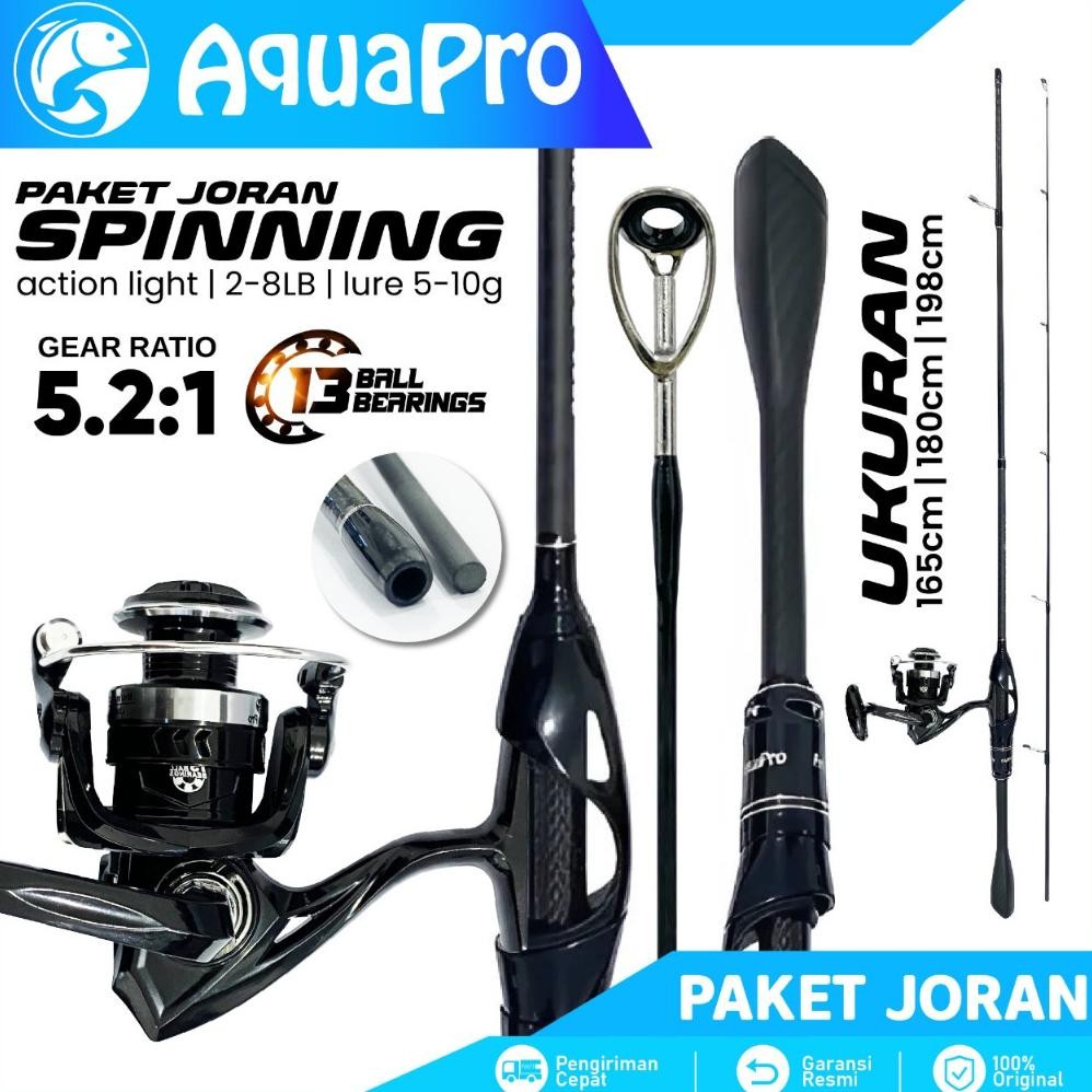 1 Set Joran Pancing Spinning & Casting 1.65M 1.80M Gagang Karbon Joran Casting Dengan Reel Pancing G