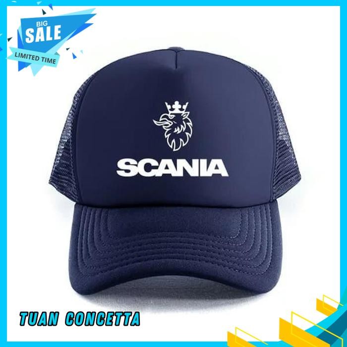 TOPI TRUCKER JARING HAT CAP DISTRO SCANIA AB TRUK BUS MOBIL BIS POLOS CUSTOM INDONESIA PRIA WANITA K