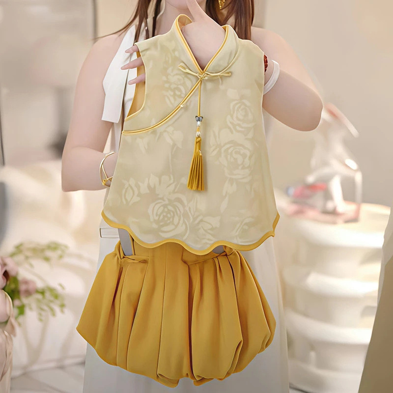 [COD] Hanfu Anak Gaya Cina Baru, Baju Musim Panas Anak Perempuan, Setelan Anak Perempuan Modis
