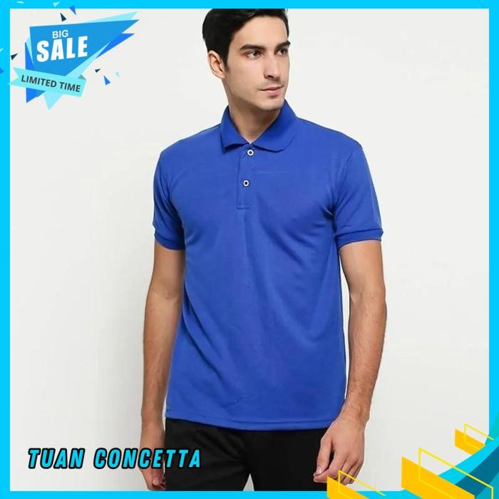 KAOS POLO SHIRT TSHIRT BAJU KERAH DISTRO BIRU BENHUR BCA BANYAK WARNA SABLON BORDIR POLOS CUSTOM IND