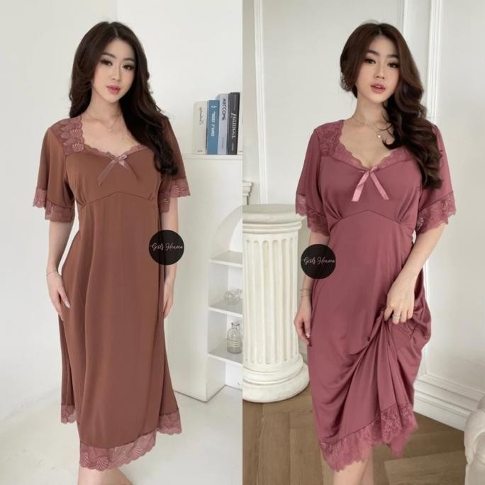 Cassie Sleepwear Dress Bisa Big Size [ Girlsheaven_Id ]