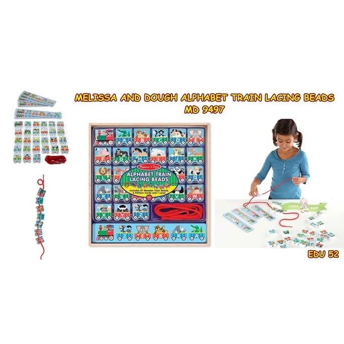 TERMURAH - EDU52 MAINAN EDUKASI MELISSA&DOUGH ALPHABET TRAIN LACING BEADS MD9497