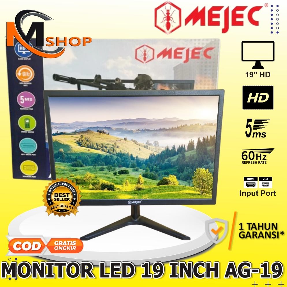 NEW LED Monitor 19" Inch IPS HDMI VGA Input 60HZ Murah Garansi Resmi