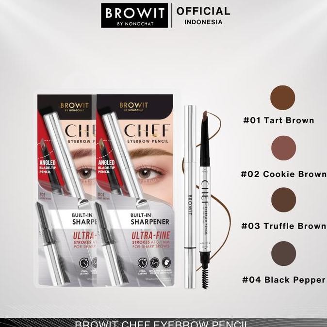 BEBAS ONGKIR - BROWIT BY NONGCHAT Chef Eyebrow Pencil