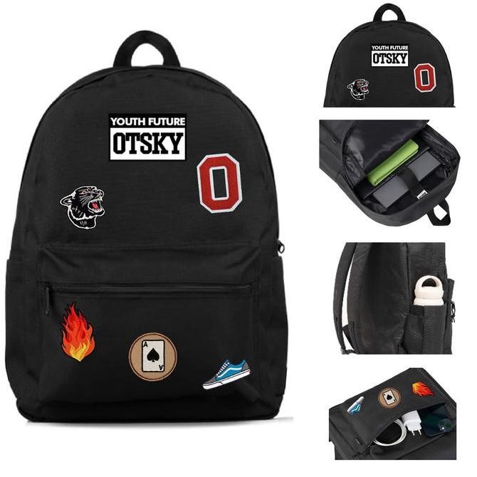 Otsky Tas Ransel Backpack (O) Pria Bordir Sekolah
