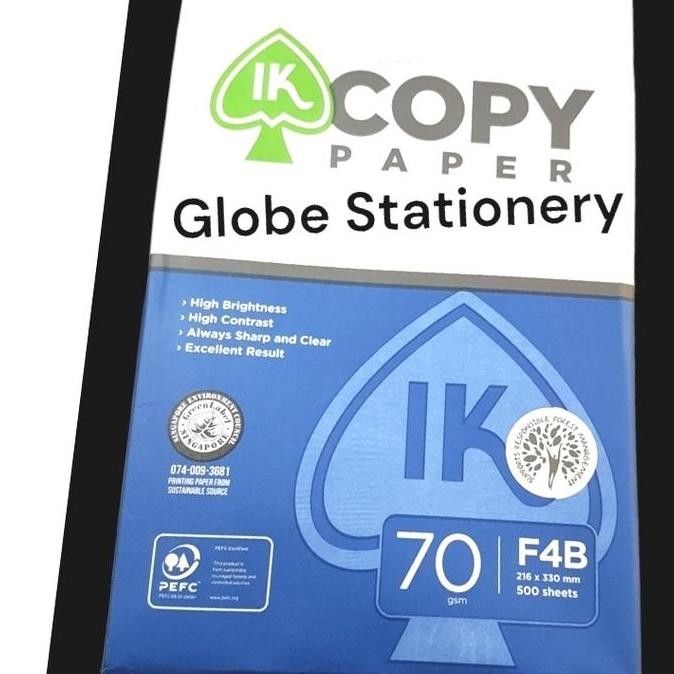 Terbaik Kertas Hvs Folio, F4 (216X330Mm) 70G Ik Copy Paper Isi 500Lmbar. 100% Ori