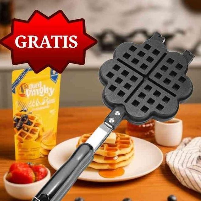 Cetakan Waffle Love Bonus Tepung Waffle Original