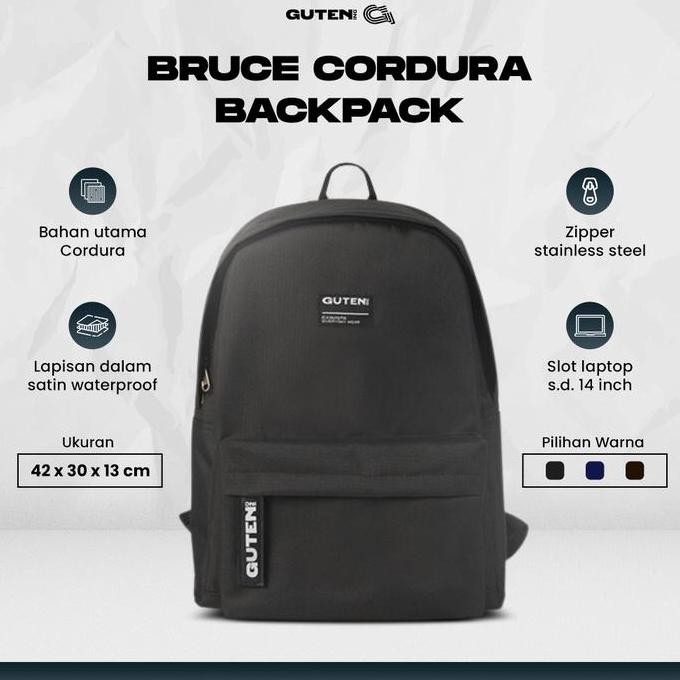 Bruce Cordura backpack black - Tas Ransel Cordura
