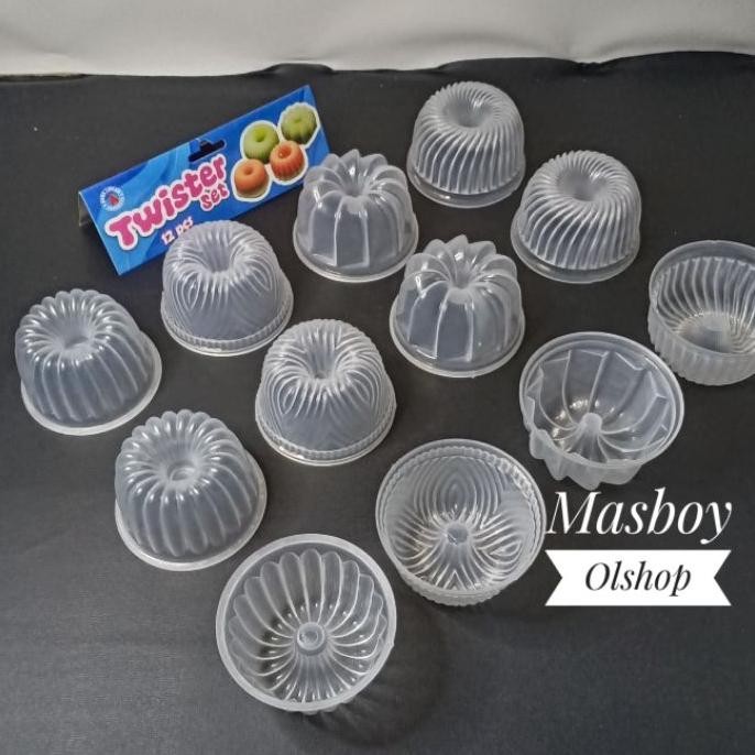 12 Pcs Cetakan Puding Mini Plastik Jelly Cup Cake Mold Cetakan Kue