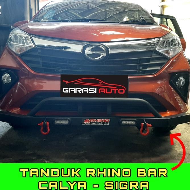 Tanduk Depan Calya Sigra Bumper Guard Towing Bar Rhino Besi Drl Lampu Otomotif
