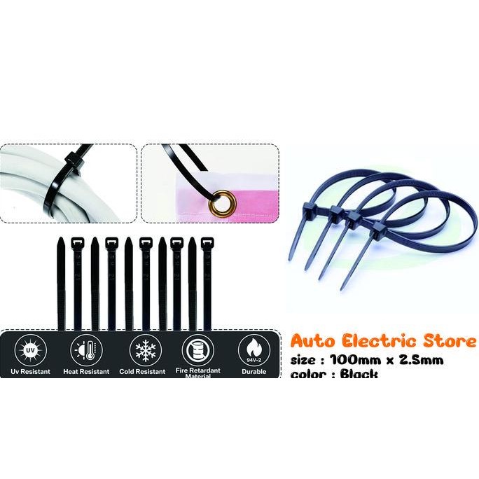 ```````] Cable ties 10cm hitam - kabel ties