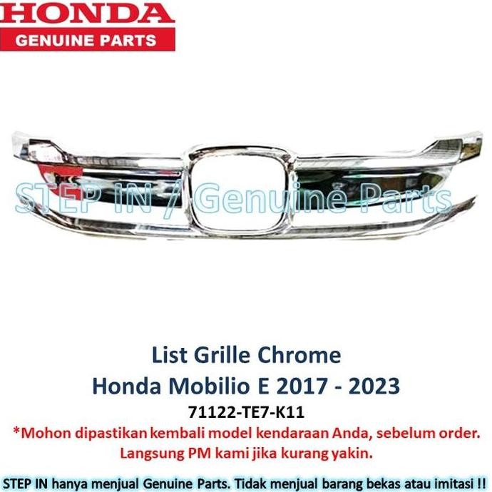 List Grill Chrome Bemper Atas Honda Mobilio E 2017 2018 2019 2020 2 2022 2023 Grille Radiator vernek