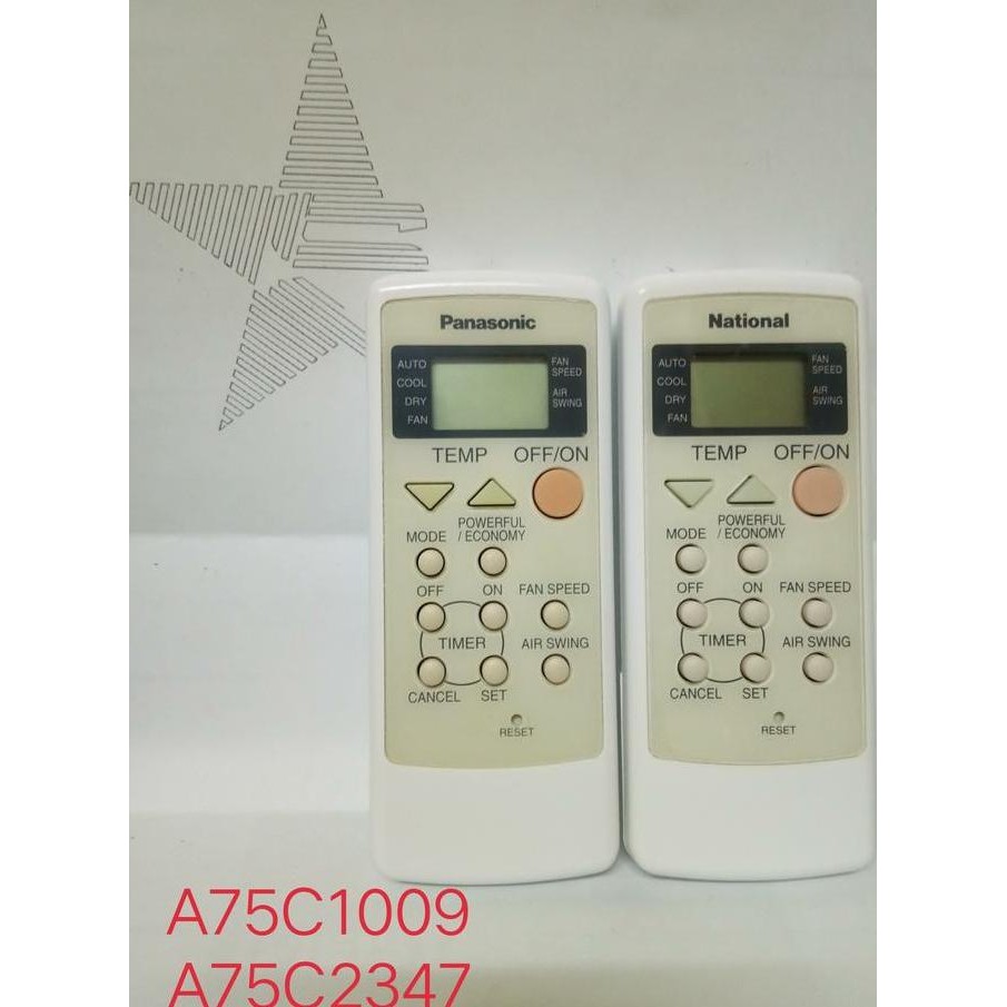 REMOT REMOTE AC NATIONAL PANASONICC A75C1009 / A75C2347 ORIGINAL ASLI IRF